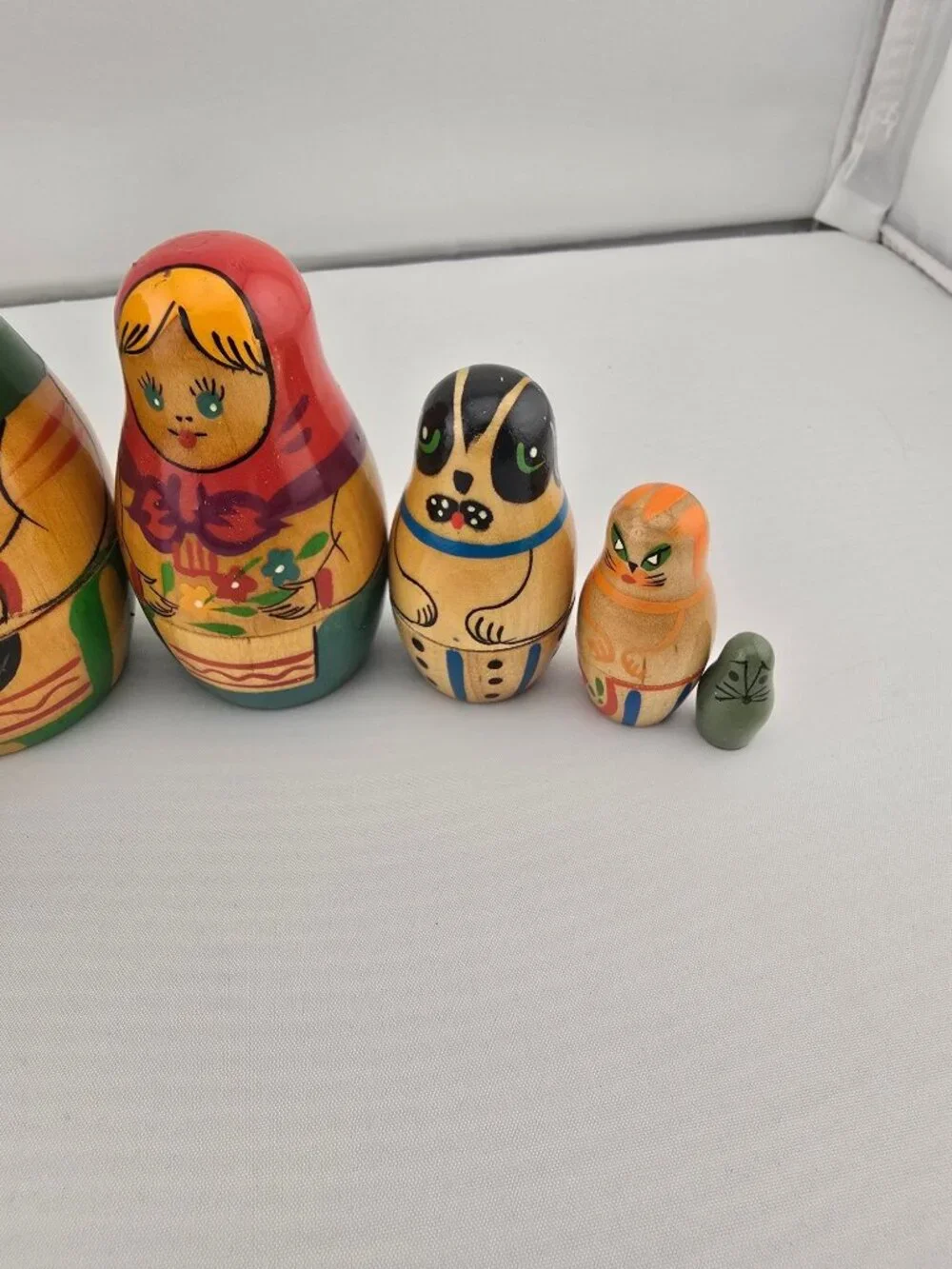 Vintage USSR Nesting Dolls, Stacking Dolls 6 Piece Family